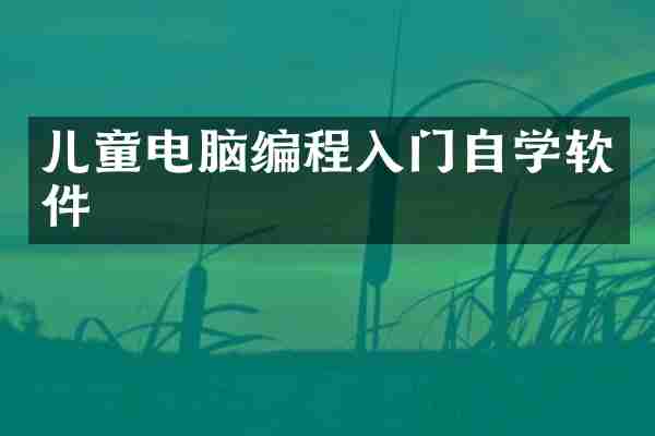 儿童电脑编程入门自学软件