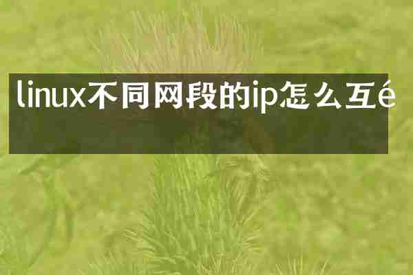 linux不同网段的ip怎么互通