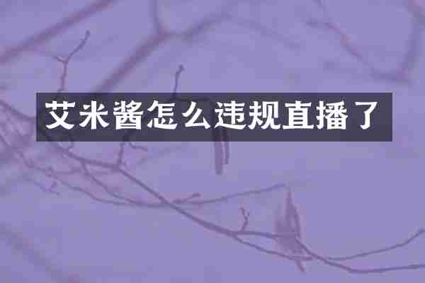艾米酱怎么违规直播了