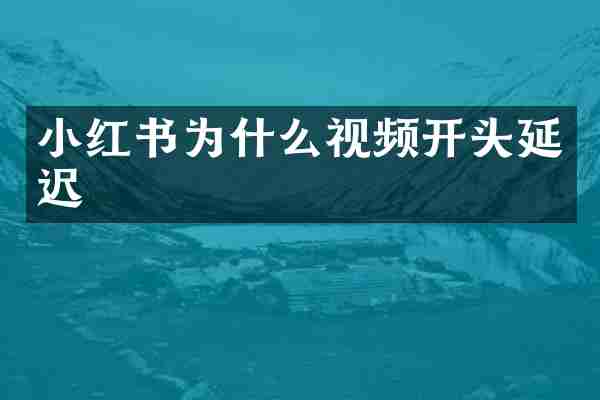 小红书为什么视频开头延迟