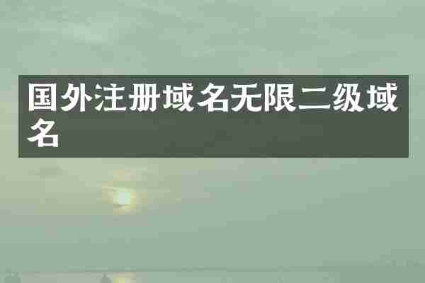 国外注册域名无限二级域名