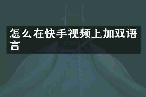 怎么在快手视频上加双语言