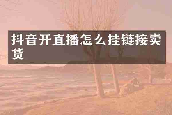 抖音开直播怎么挂链接卖货