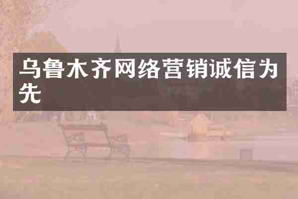 乌鲁木齐网络营销诚信为先