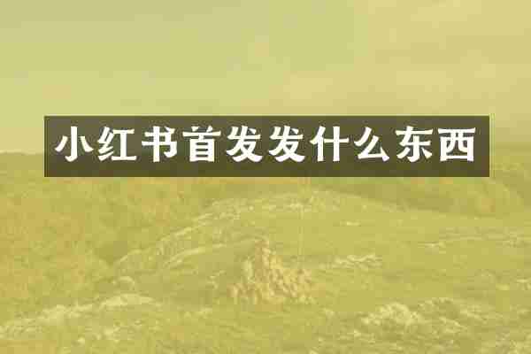 小红书首发发什么东西