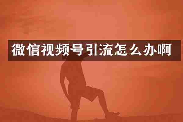 微信视频号引流怎么办啊