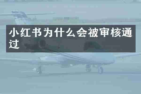 小红书为什么会被审核通过