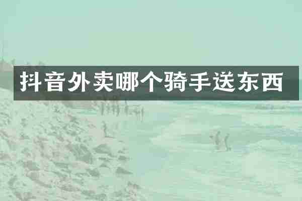 抖音外卖哪个骑手送东西