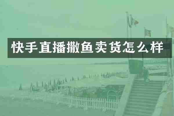快手直播撒鱼卖货怎么样