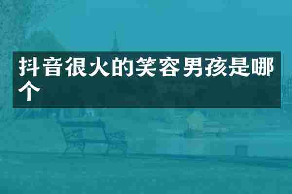 抖音很火的笑容男孩是哪个