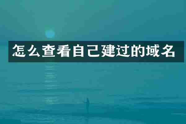 怎么查看自己建过的域名