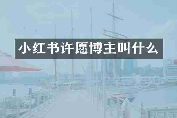 小红书许愿博主叫什么