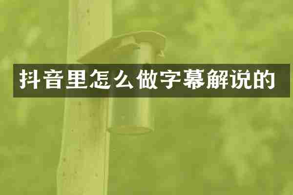 抖音里怎么做字幕解说的