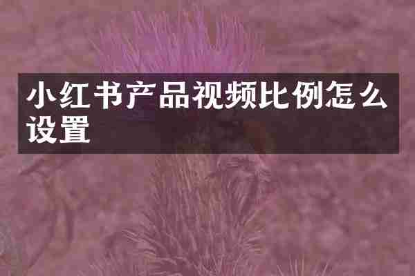 小红书产品视频比例怎么设置