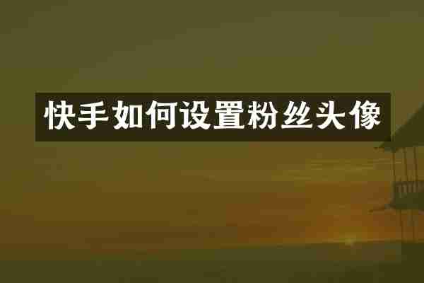 快手如何设置粉丝头像