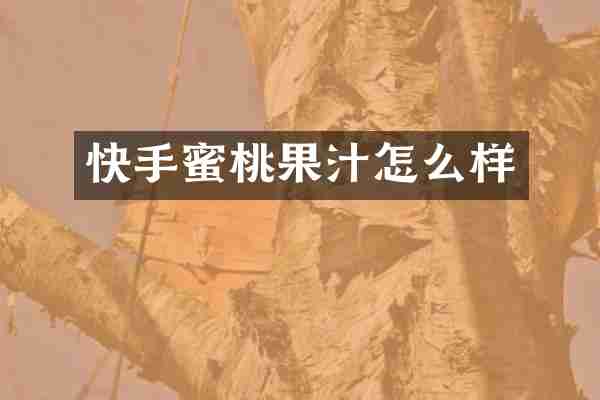 快手蜜桃果汁怎么样