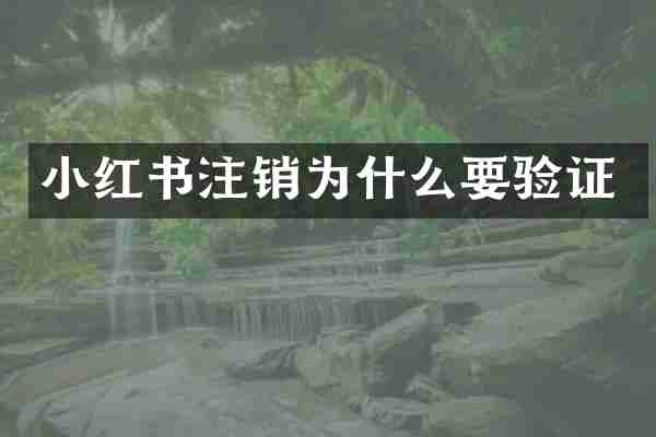 小红书注销为什么要验证