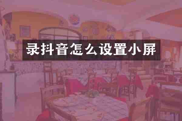 录抖音怎么设置小屏