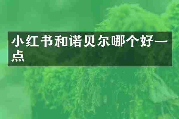 小红书和诺贝尔哪个好一点