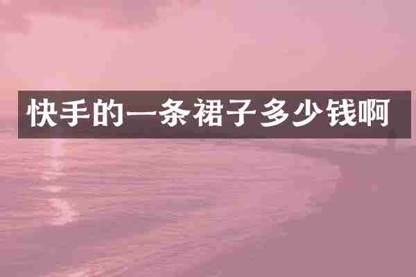 快手的一条裙子多少钱啊
