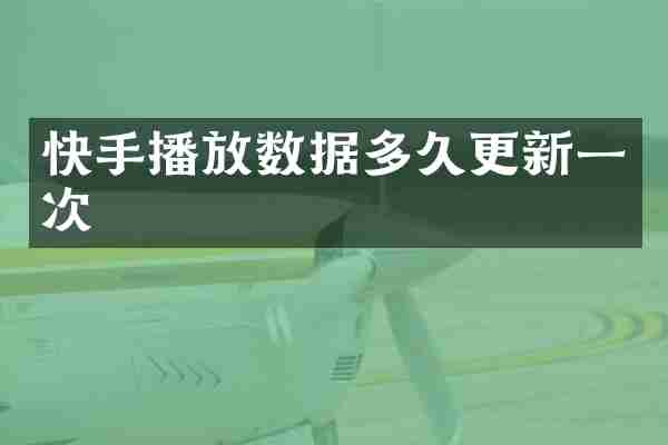 快手播放数据多久更新一次