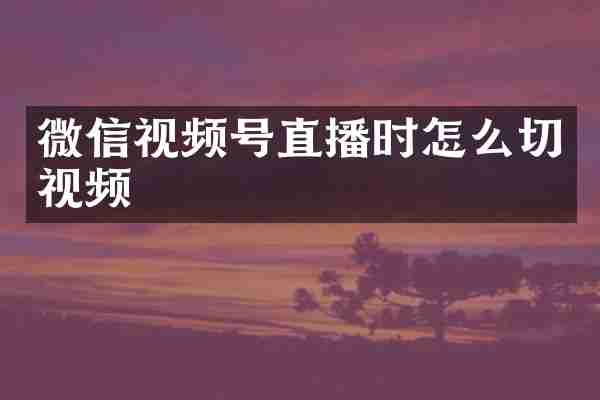 微信视频号直播时怎么切视频