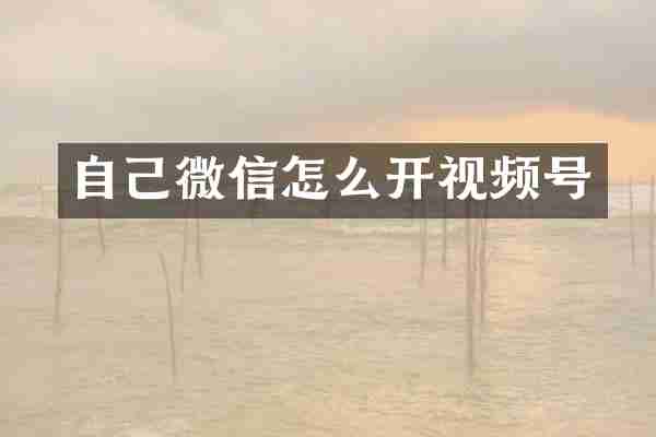 自己微信怎么开视频号