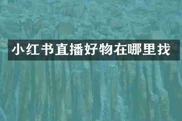 小红书直播好物在哪里找