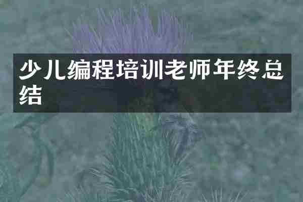 少儿编程培训老师年终总结