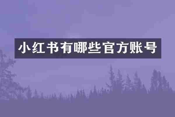 小红书有哪些官方账号