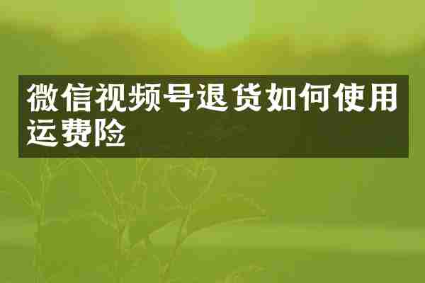 微信视频号退货如何使用运费险