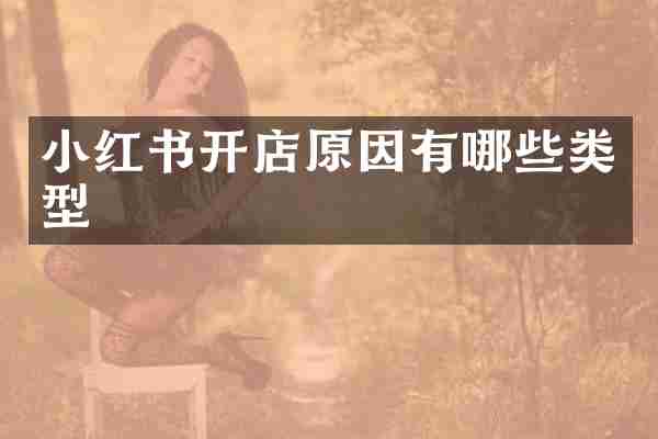 小红书开店原因有哪些类型