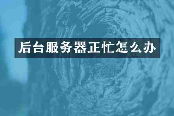 后台服务器正忙怎么办