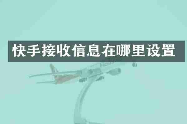 快手接收信息在哪里设置