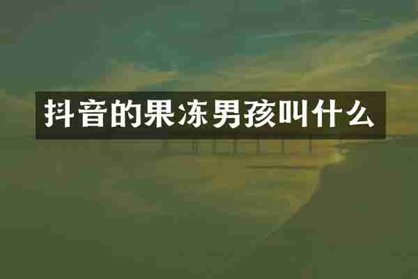 抖音的果冻男孩叫什么