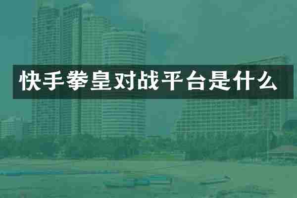 快手拳皇对战平台是什么