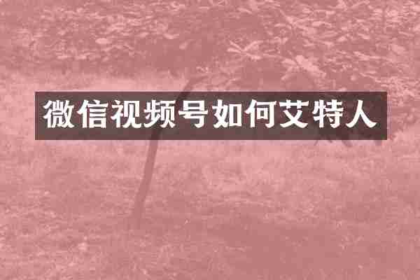 微信视频号如何艾特人
