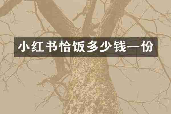 小红书恰饭多少钱一份