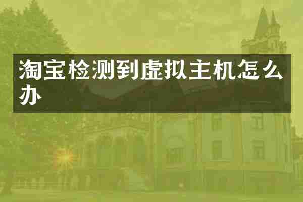 淘宝检测到虚拟主机怎么办