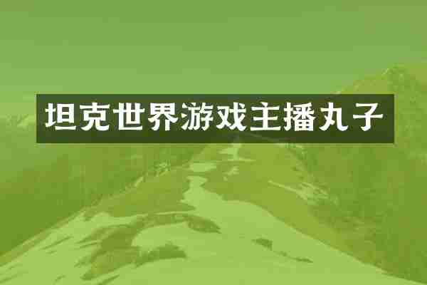 坦克世界游戏主播丸子
