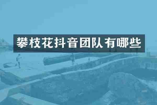 攀枝花抖音团队有哪些