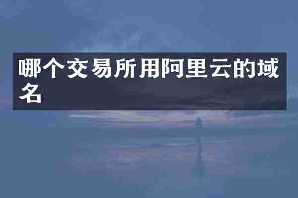 哪个交易所用阿里云的域名