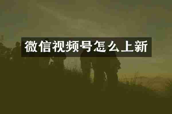 微信视频号怎么上新