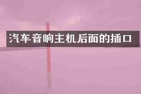 汽车音响主机后面的插口