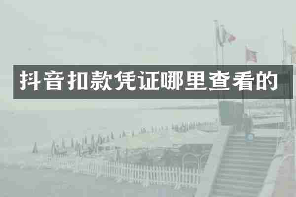 抖音扣款凭证哪里查看的