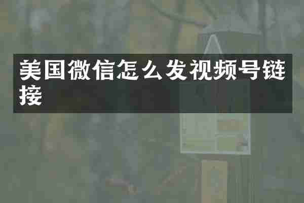 美国微信怎么发视频号链接