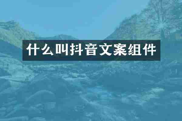 什么叫抖音文案组件