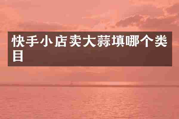 快手小店卖大蒜填哪个类目