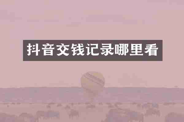 抖音交钱记录哪里看
