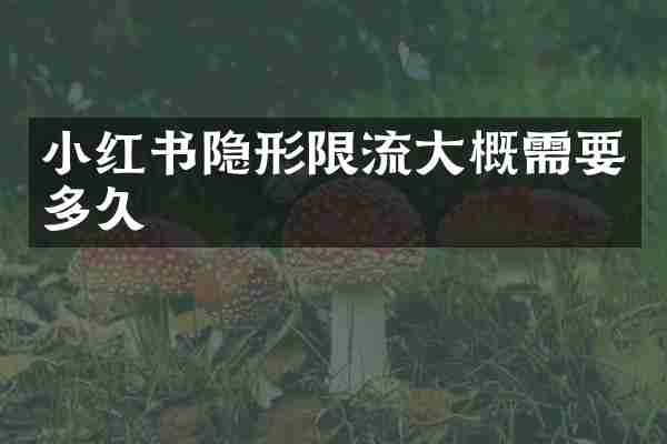 小红书隐形限流大概需要多久